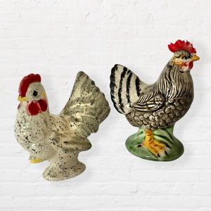 Pair of Vintage Ceramic Hens
